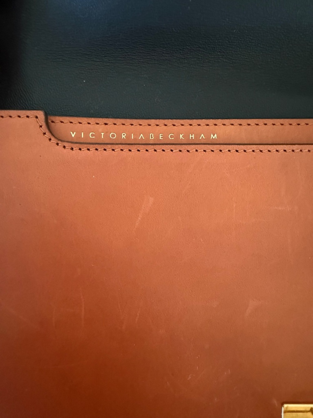 VICTORIA BECKHAM-Sable Brown Leather Envelope Clutch / Shoulder - Picture 7 of 9
